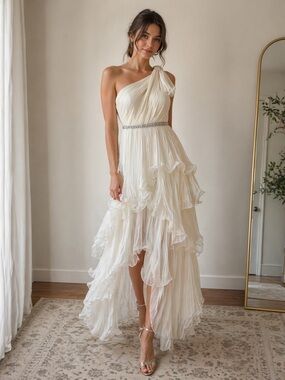 MAC DUGGAL TIERED RUFFLE DRESS